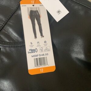 Joie Black faux leather pants 12